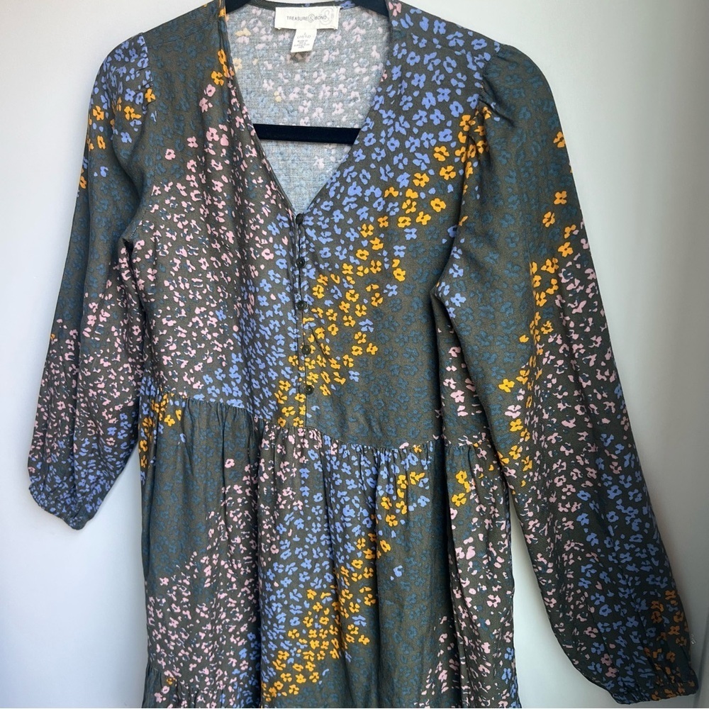 Treasure & Bond Multicolor Floral Dress - Size Large — image 4 of 7